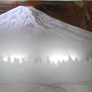 富士山　花エッチングガラスのサムネイル