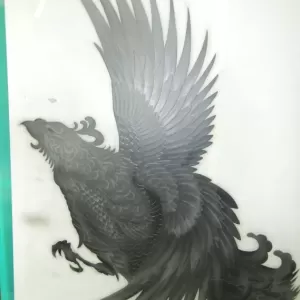 鳳凰エッチングガラス彫刻中のサムネイル
